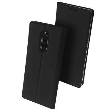 Чехол-книжка с подставкой Brosco для Sony Xperia 1, черный