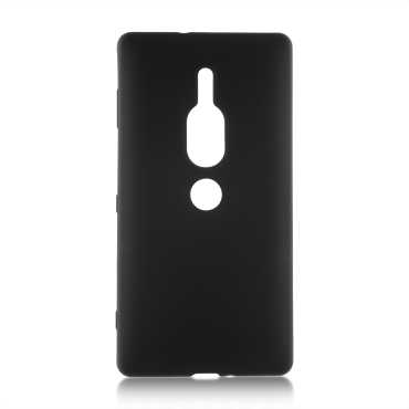 Матовый силиконовый чехол Brosco Colourful для Sony Xperia XZ2 Premium, черный